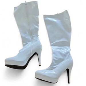 White High Heel Platform Boots Adult 5/6 | Halloween Cosplay Y2K